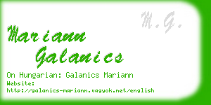mariann galanics business card